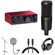 Focusrite Scarlett Solo USB-C Audio Interface (4th Generation) Kit with Audio-Technica AT2020 Mic