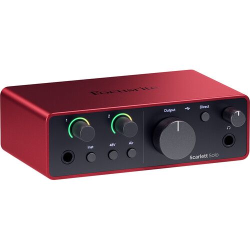  Focusrite Scarlett Solo USB-C Audio Interface (4th Generation) Kit with Audio-Technica AT2020 Mic