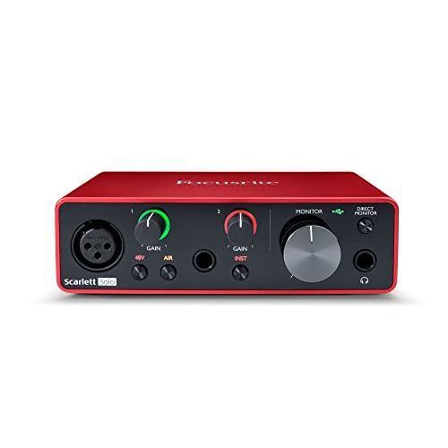  Focusrite Scarlett Solo 3rd Gen USB Audio Interface, for the Guitarist, Vocalist, Podcaster or Producer ? High-Fidelity, Studio Quality Recording, and All the Software You Need to