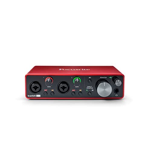  Focusrite Scarlett 2i2 3rd Gen USB Audio Interface for Recording, Songwriting, Streaming and Podcasting ? High-Fidelity, Studio Quality Recording, and All the Software You Need to