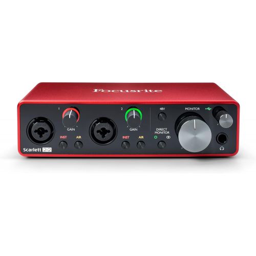  Focusrite Scarlett 2i2 3rd Gen USB Audio Interface for Recording, Songwriting, Streaming and Podcasting ? High-Fidelity, Studio Quality Recording, and All the Software You Need to