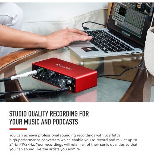  Focusrite Scarlett 2i2 3rd Gen USB Audio Interface for Recording, Songwriting, Streaming and Podcasting ? High-Fidelity, Studio Quality Recording, and All the Software You Need to