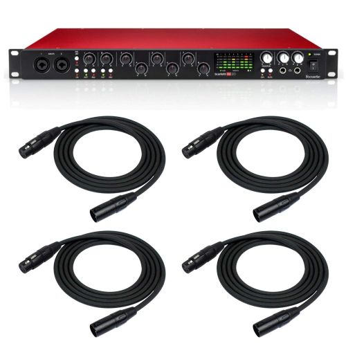  Focusrite Scarlett 18i20 USB Audio Interface with Pro Tools and 4 XLR Cables