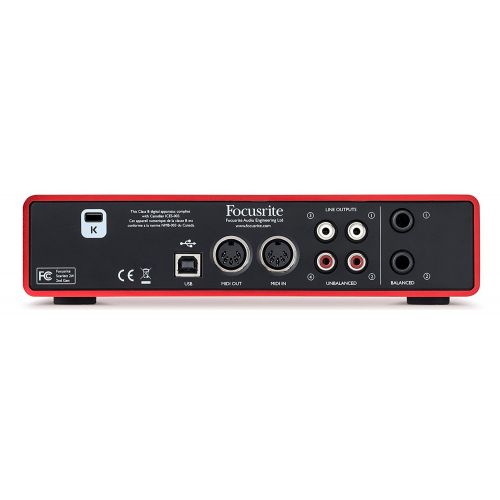  Focusrite Scarlett 2i4 USB Audio Interface with Pro Tools, 2 XLR Cables, Knox Studio Stand and Pop Filter