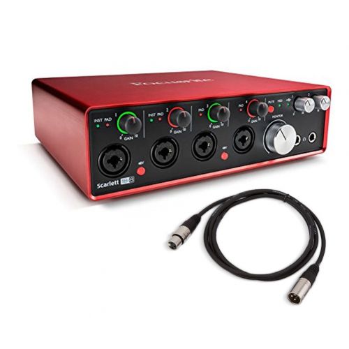  Focusrite Scarlett 18i8 (2nd Gen) USB Audio Interface with Pro Tools | First and AmazonBasics XLR Male to Female Microphone Cable - 6 Feet