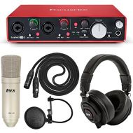Focusrite Scarlett 2i4 USB Audio Interface and LyxPro Recording Bundle with Pro Tools | First