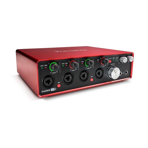  Focusrite Scarlett 18i8 USB Interface with Pro Tools and Standard Dual Recording Accessories Kit Ideal For Musicians, Producers and Small Bands