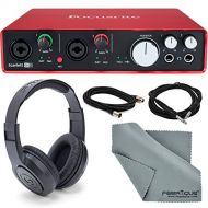 Focusrite Scarlett 6i6 USB Audio Interface Bundle with Samson Stereo Headphones + Instrument Cable + Microphone Cable
