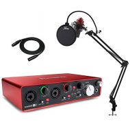 Focusrite Scarlett 2i4 (2nd Gen) USB Audio Interface with Pro Tools and MXL 770 Condenser Microphone, Studio Stand, Pop Filter and XLR Cable