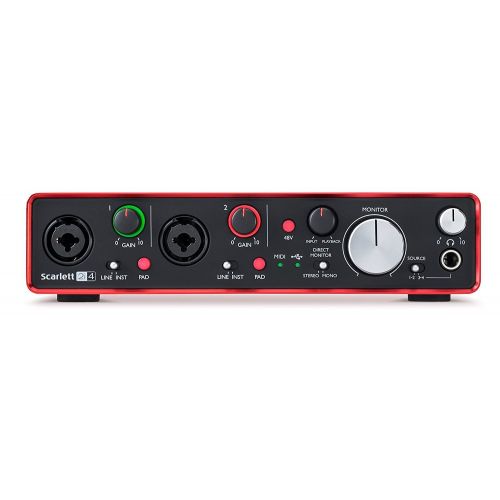  Focusrite Scarlett 2i4 (2nd Gen) USB Audio Interface with Pro Tools and MXL 770 Condenser Microphone, Studio Stand, Pop Filter and XLR Cable