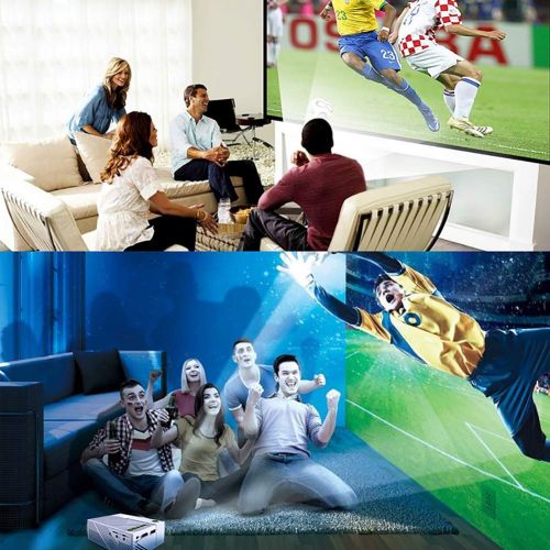  Fohee Projector, Mini Mobile LED Projector Media Streaming Devices, Multimedia Home Theater Video Projector Supporting 1080P for Home Cinema TV Laptop Games iPhone Andriod Smartpho