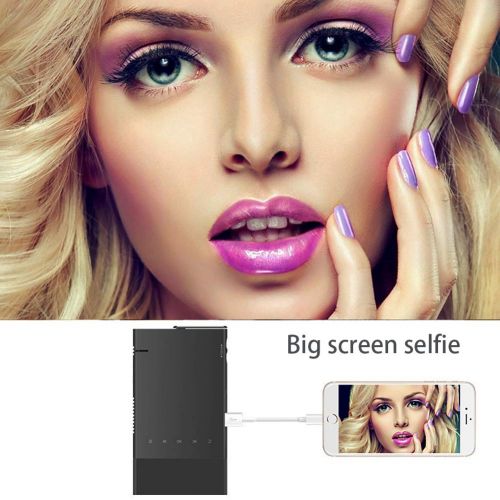  Fohee Phone Screen Sync Projector,Mobile LED Projector, Multimedia Home Theater Video Projector HD 1080P Smartphone Sync