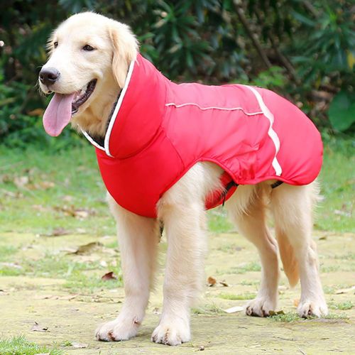  Fohee Winter Fashion Pet Dog Jacket Coats, Harness Hole/Warm/Flexible/Wearable, Dogs Vest Clothing (S-3XL),Red,XXXL