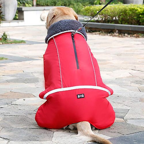  Fohee Winter Fashion Pet Dog Jacket Coats, Harness Hole/Warm/Flexible/Wearable, Dogs Vest Clothing (S-3XL),Red,XXXL