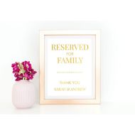 FoiledAgainPrints Wedding Table Reservation For Family Sign, Gold Wedding Reception And Ceremony Signs