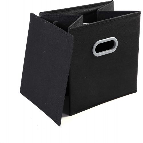  [아마존 핫딜]  [아마존핫딜]Foldable Cloth Storage Cube Basket Bins Organizer Containers Drawers, 6 Pack, Black,12x12x12