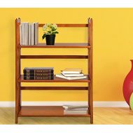 Folding Bookcase, Bookcases And Book Shelves,3 Tier Stackable Bookshelf|Oak