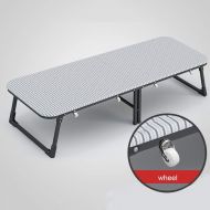 Folding bed Single Frame with Wheels, Portable Rollaway Bed for Office Lunch Break Camping, Heavy Duty Hardwood Bed (Size : 60×185cm)