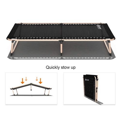  Folding bed Mesh Black, Portable Camping Breathable Rollaway Bed for Adults and Kids, Office Lunch Break Folding Chair, Instant Folding Save Space