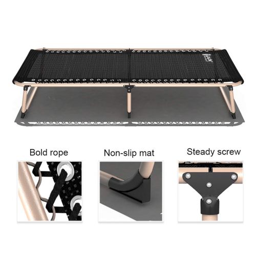  Folding bed Mesh Black, Portable Camping Breathable Rollaway Bed for Adults and Kids, Office Lunch Break Folding Chair, Instant Folding Save Space
