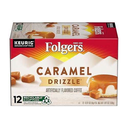  Folgers Buttery Caramel Flavored Coffee, 12 Keurig K-Cup Pods (Pack of 6)