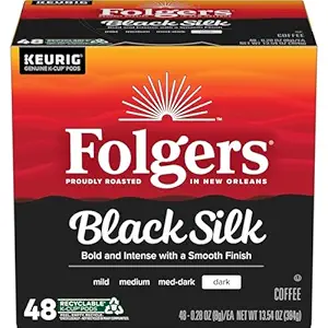 Folgers Black Silk Dark Roast Coffee, 192 Keurig K-Cup Pods