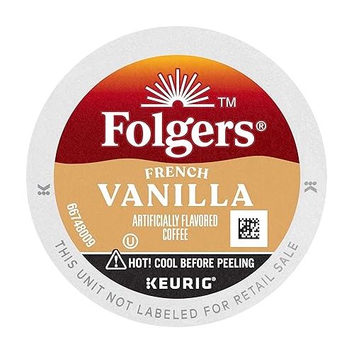 Folgers French Vanilla Flavored Coffee, 72 Keurig K-Cup Pods (Packaging May Vary)