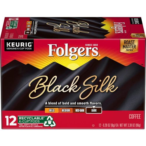  Folgers Black Silk Dark Roast Coffee, 72 Keurig K-Cup Pods