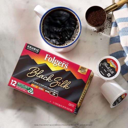  Folgers Black Silk Dark Roast Coffee, 72 Keurig K-Cup Pods