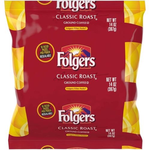  Folgers Classic Roast Ground Coffee, 10 count per pack - 16 per case.