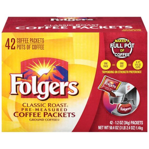  Folgers Classic Roast Ground Coffee Packets (1.2 oz., 42 ct.) (pack of 6)