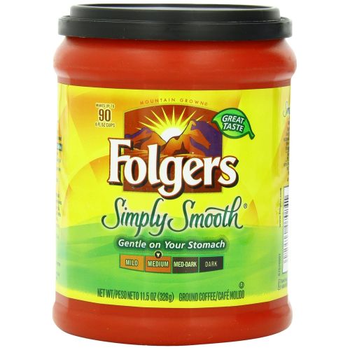  Folgers Simply Smooth Ground Coffee, Medium Roast, 11.5 Ounce (Pack of 6)