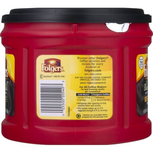  Folgers Black Silk Coffee 3-Pack, 3-24.2OZ Canisters, Bold, Yet Exceptionally Smooth (3 Pack)