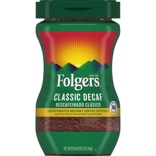  Folgers Classic Decaf Instant Coffee, 12 Ounce (Pack of 12)