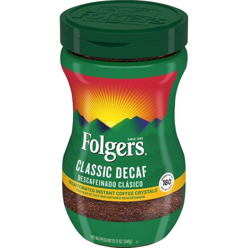  Folgers Classic Decaf Instant Coffee, 12 Ounce (Pack of 12)