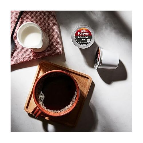  Folgers Black Silk Dark Roast Coffee, 72 Keurig K-Cup Pods