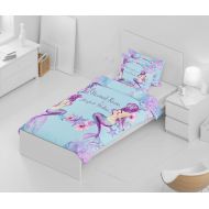 FolkandFunky Purple Mermaid Comforter Set or Duvet Cover Mermaid Kisses Bedding Set