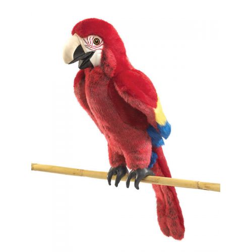  PLUSH SOFT TOY Folkmanis 2362 Scarlet Macaw Bird Full Body Hand Puppet