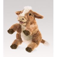 *NEW* PLUSH SOFT TOY Folkmanis 3080 Brown Cow Hand Puppet