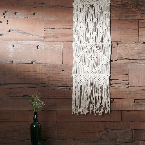  [아마존베스트]Folkulture Macrame Table Runner for Farmhouse or Wedding Table Decor, Boho Table Runners for Dining Room, Vintage Rustic Bohemian Style Home Decor, 13 x 48 Inches Long, 100% Cotton