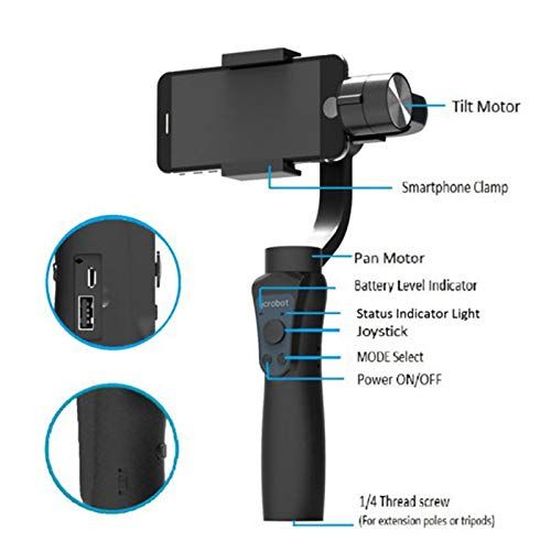  Foneda 3-Axis Handheld Bluetooth Gimbal Stabilizer for Smartphones for GoPro Hero Action Camera FPV Accs