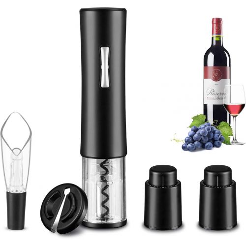  [아마존베스트]Electric Wine Opener, Wine Openers contains Foil Cutter Wine Aerator Pourer 2 Vacuum Wine Stoppers, foneta Wine Bottle Opener for Party, Dating & Wine Lover (5 PCS Gift Set)