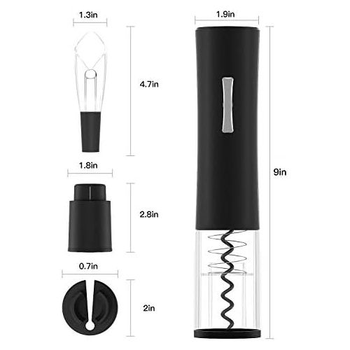  [아마존베스트]Electric Wine Opener, Automatic Wine Opener contains Foil Cutter Wine Aerator Pourer 2 Vacuum Wine Stoppers, foneta Wine Bottle Opener for Party, Dating & Wine Lover (5 PCS Gift Se