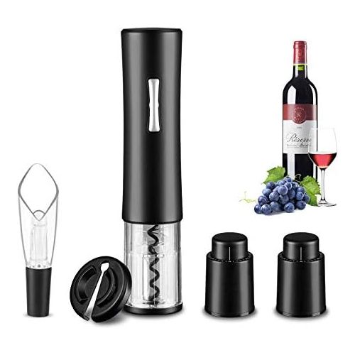  [아마존베스트]Electric Wine Opener, Automatic Wine Opener contains Foil Cutter Wine Aerator Pourer 2 Vacuum Wine Stoppers, foneta Wine Bottle Opener for Party, Dating & Wine Lover (5 PCS Gift Se