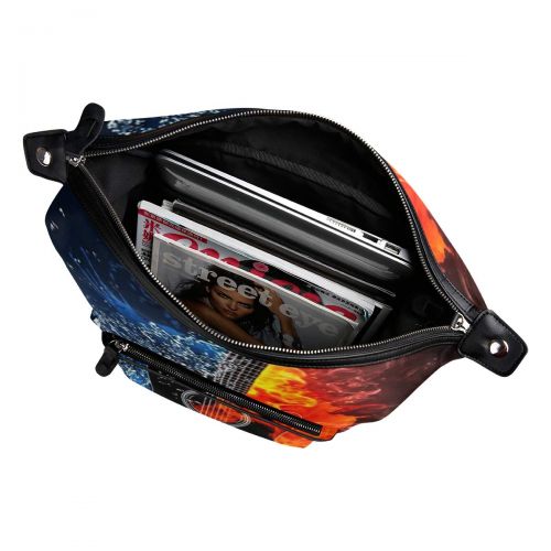  Fonmifer Water And Fire Guitar Casual Backpack Lightweight Travel Daypack Bag Multi-Pocket Student School Bag