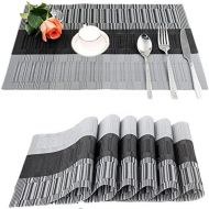 Fontic Set of 6 Place Mats 30 x 45 cm Non-Slip Washable Table Mats PVC Tear-Resistant Heat Resistant Place Mats for Kitchen