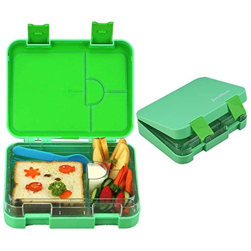  FoodHom Lunch Bento Box for Kids - Food Prep & Storage Containers, Leak-Proof Lids Keep Meal Fresh | Reusable, Non-Disposable, Freezer-Safe & Microwaveable Meal Tray with Bonus Carry Bag &