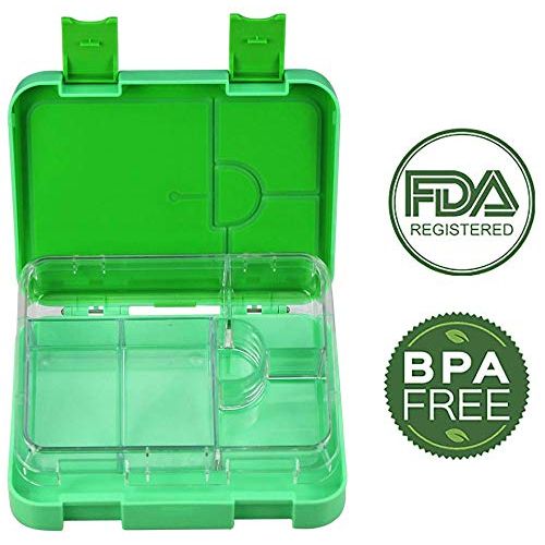  FoodHom Lunch Bento Box for Kids - Food Prep & Storage Containers, Leak-Proof Lids Keep Meal Fresh | Reusable, Non-Disposable, Freezer-Safe & Microwaveable Meal Tray with Bonus Carry Bag &