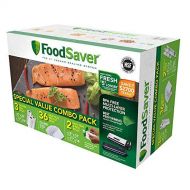 FoodSaver Special Value Vacuum Seal Combo Pack 1-8 Roll, 2-11 Rolls, 36 Pre-Cut Quart Bags, 1-8 Easy Seal & Peel Roll, 1-11 Easy Seal & Peel Roll