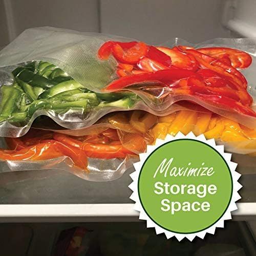  100 FoodVacBags 6X10-inch Pint Vacuum Sealer Storage Bags - Compatible with Foodsaver Machines - Commercial Grade, BPA Free, Heavy Duty, Sous Vide Cook